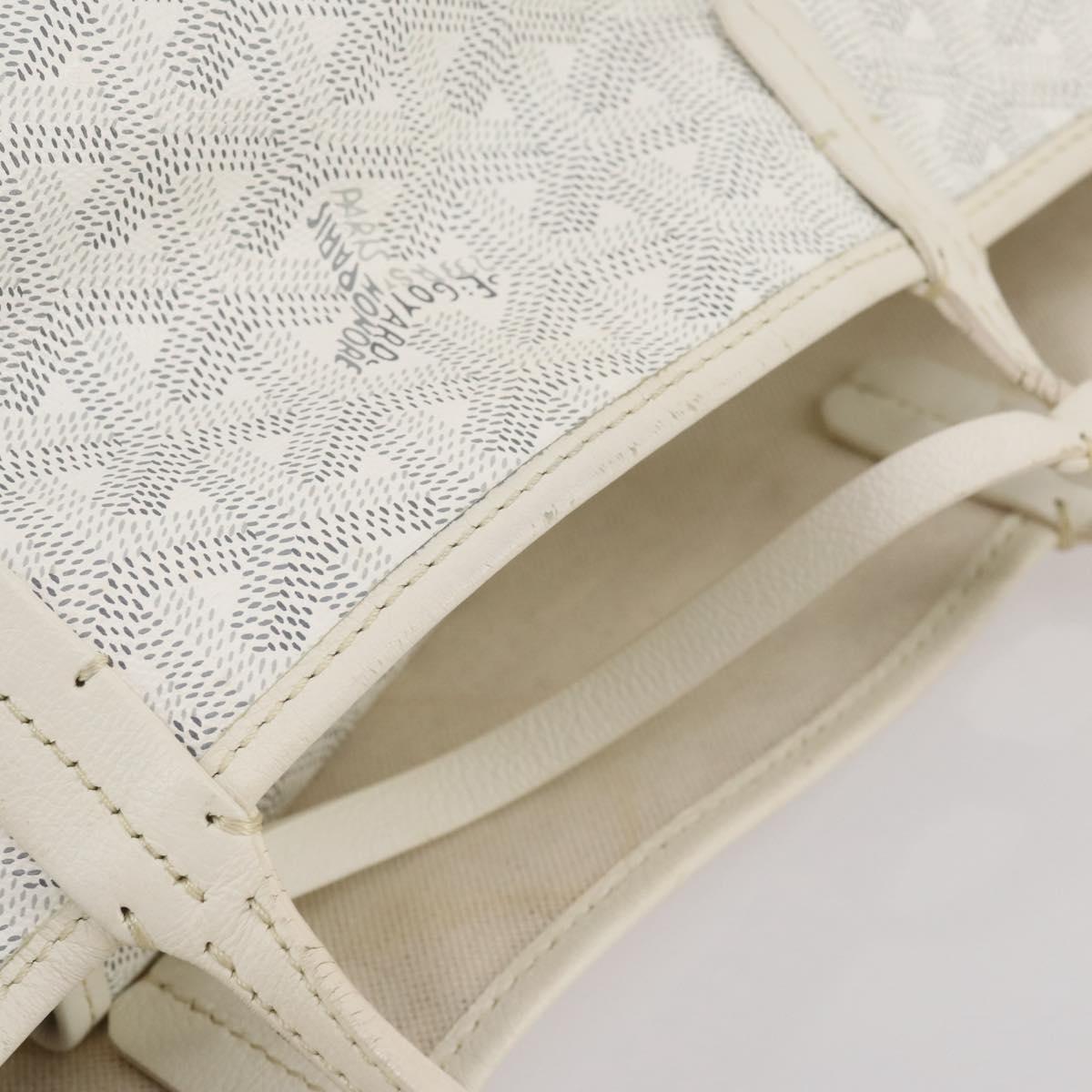 GOYARD Herringbone Saint Louis GM Tote Bag PVC White Auth 204859A