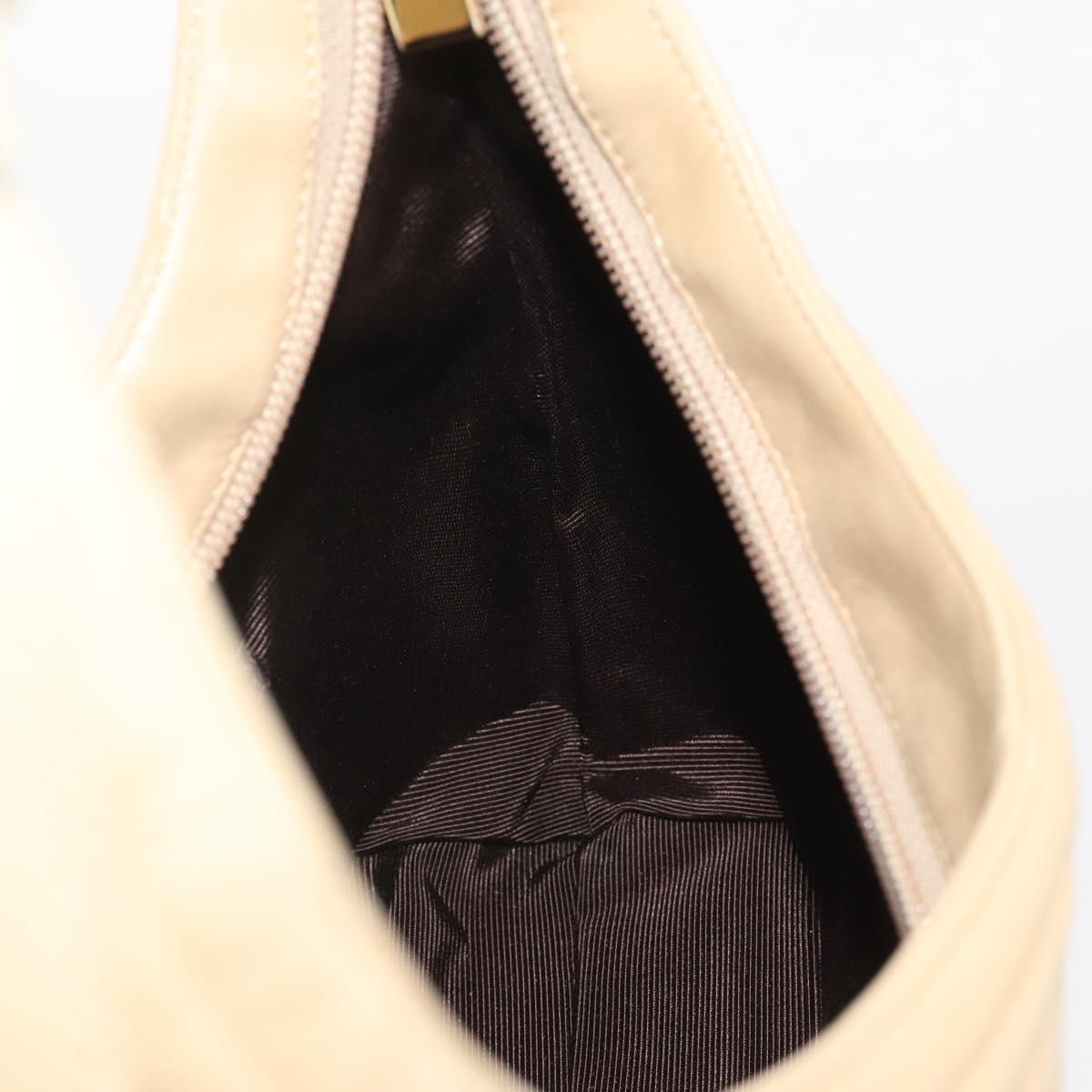 BALLY Shoulder Bag Leather Beige Gold Auth 204860A