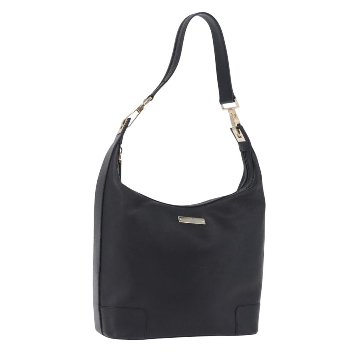 GUCCI Shoulder Bag Leather Black Gold 001 4204 Auth 204864A