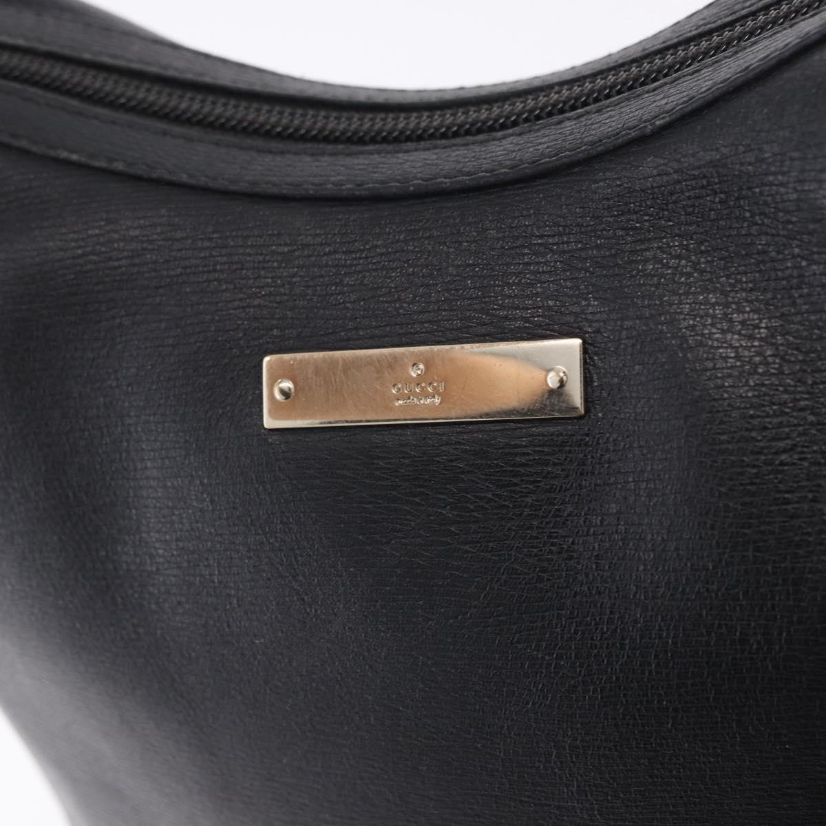 GUCCI Shoulder Bag Leather Black Gold 001 4204 Auth 204864A