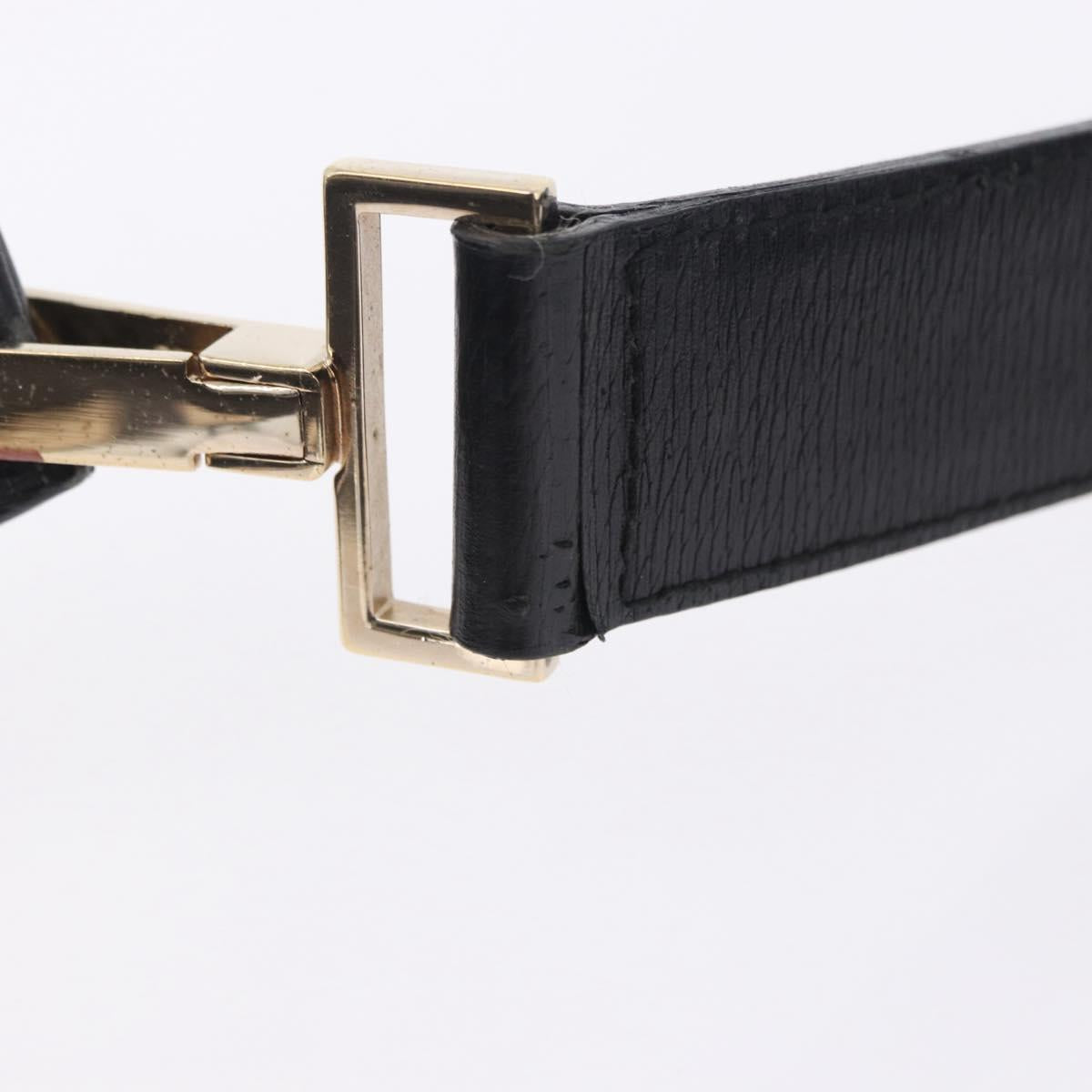 GUCCI Shoulder Bag Leather Black Gold 001 4204 Auth 204864A