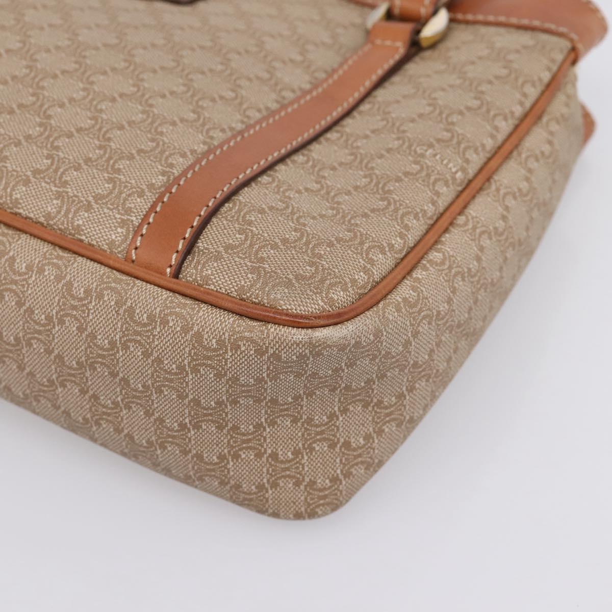 CELINE Macadam Canvas Tote Bag PVC Beige Gold Auth 204866A