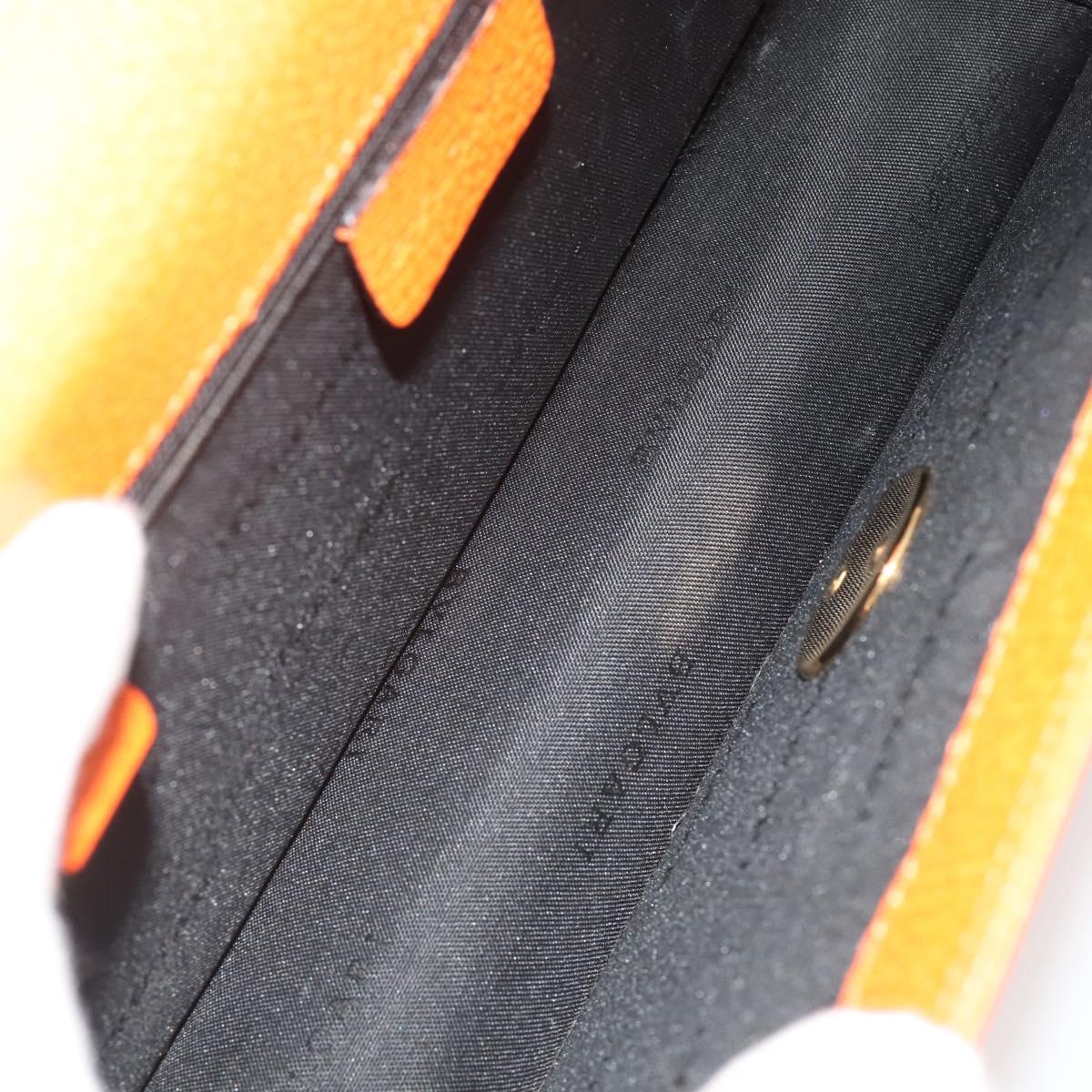 BVLGARI Shoulder Bag Leather Orange Gold Auth 204867A