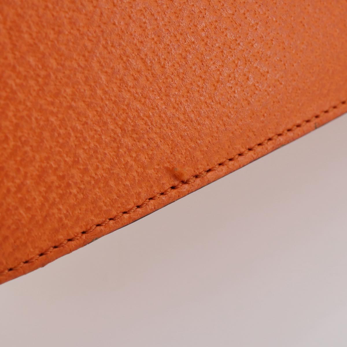 BVLGARI Shoulder Bag Leather Orange Gold Auth 204867A