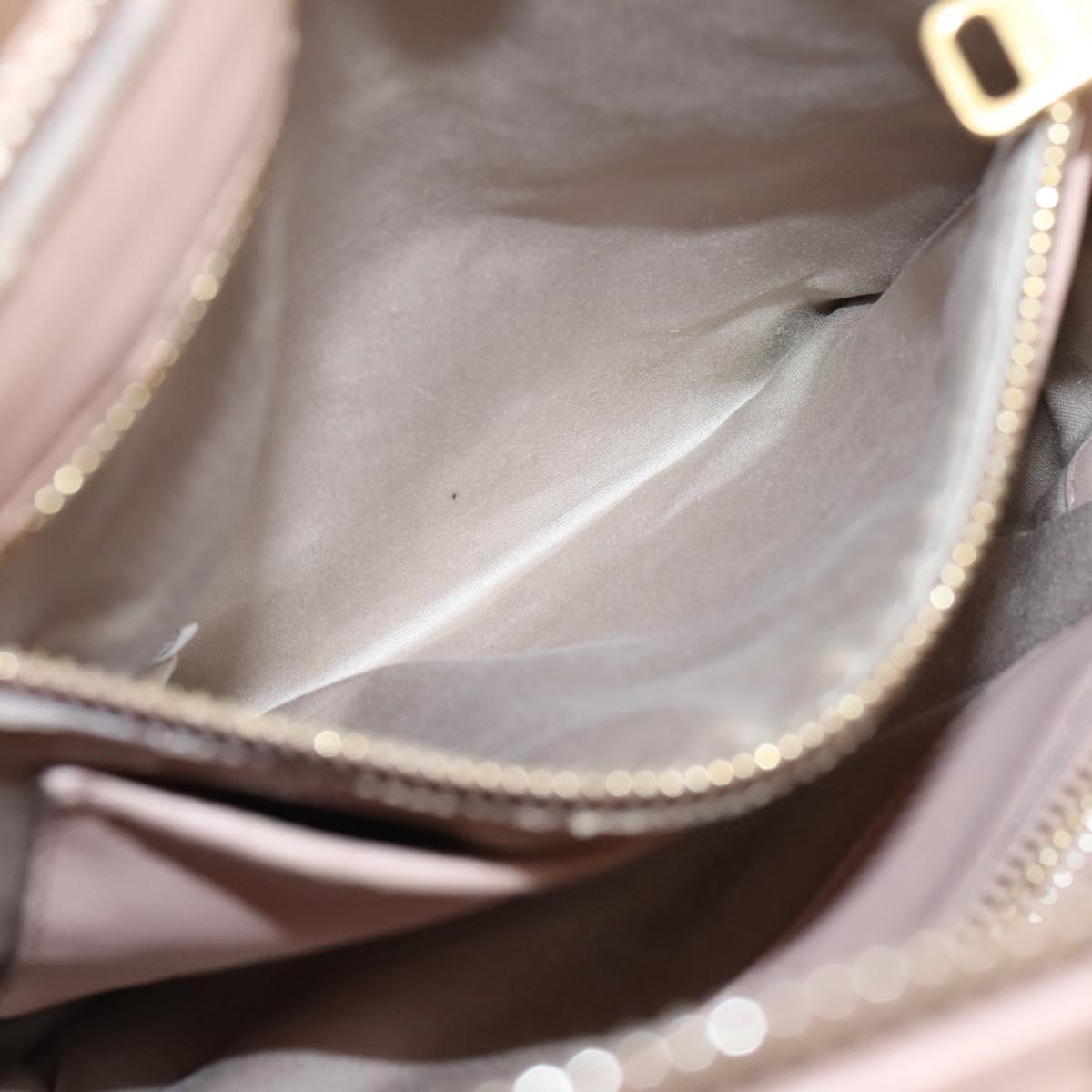 Miu Miu Matelasse Hand Bag Leather 2way Pink Gold Auth 204868