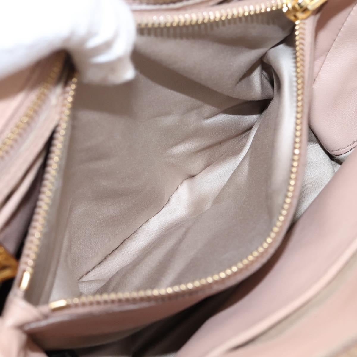 Miu Miu Matelasse Hand Bag Leather 2way Pink Gold Auth 204868