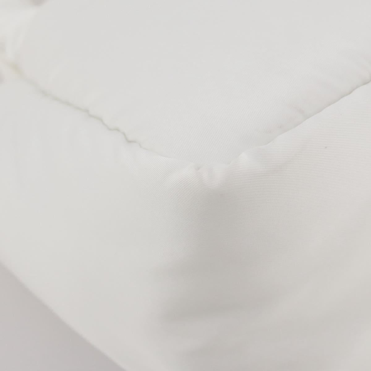 PRADA Hand Bag Nylon White Auth 204869A