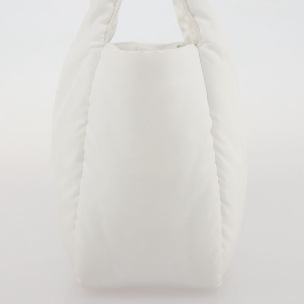 PRADA Hand Bag Nylon White Auth 204869A
