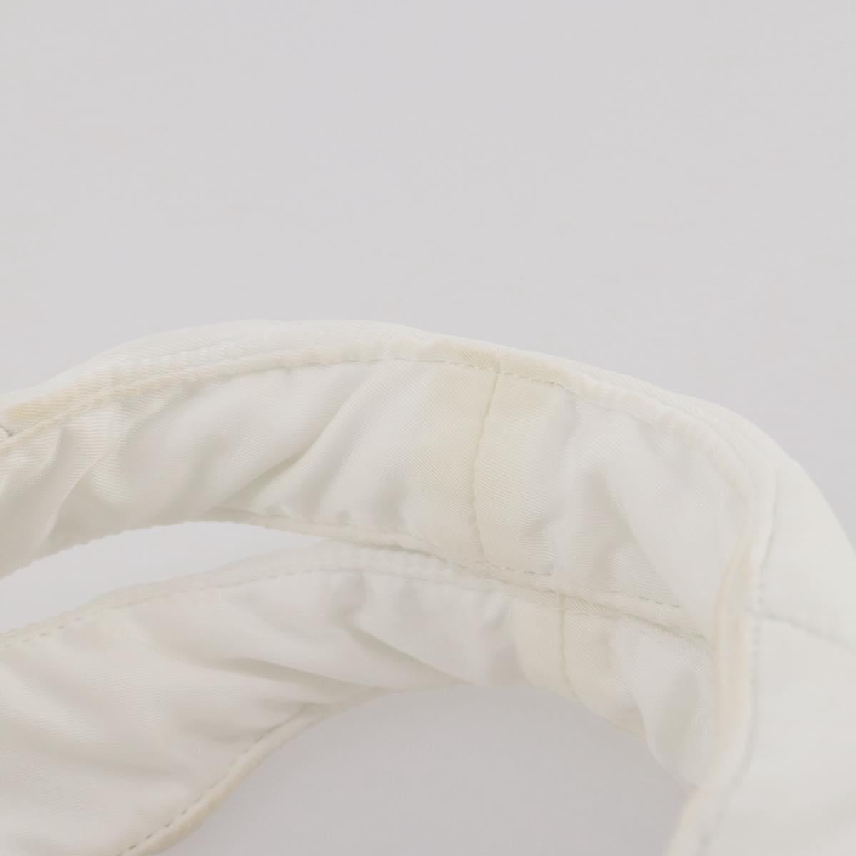 PRADA Hand Bag Nylon White Auth 204869A