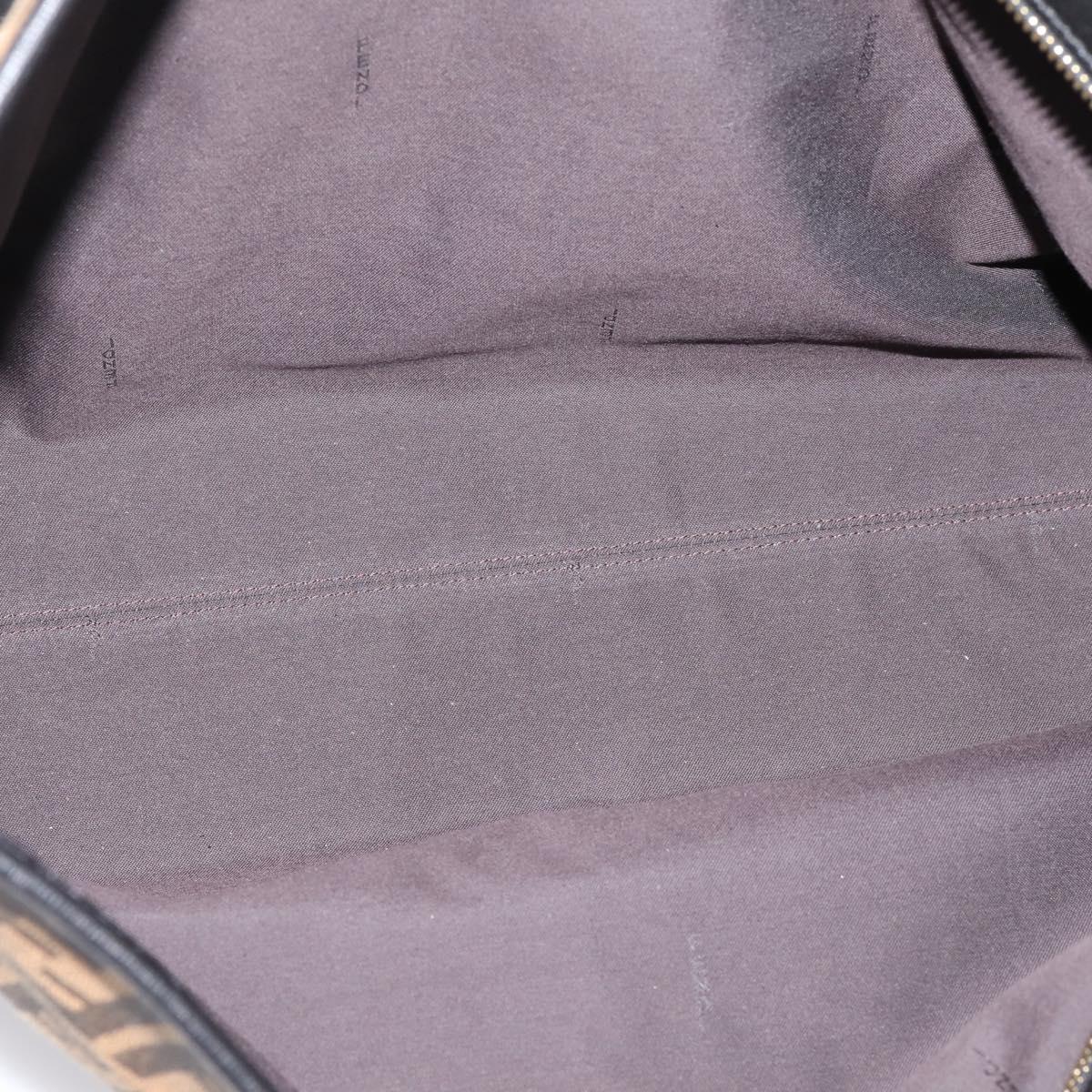 FENDI Zucca Canvas Tote Bag Black Brown Auth 204873