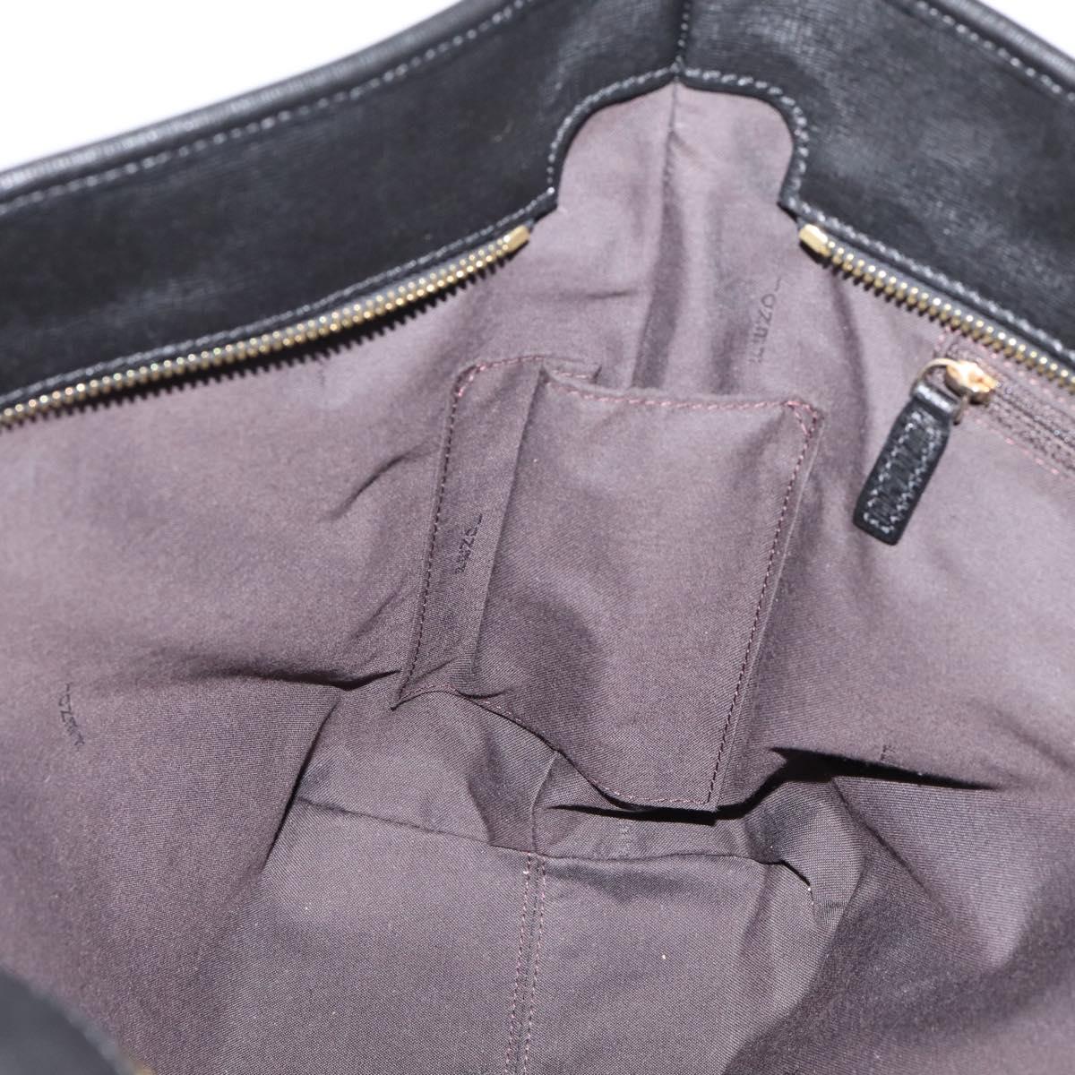 FENDI Zucca Canvas Tote Bag Black Brown Auth 204873