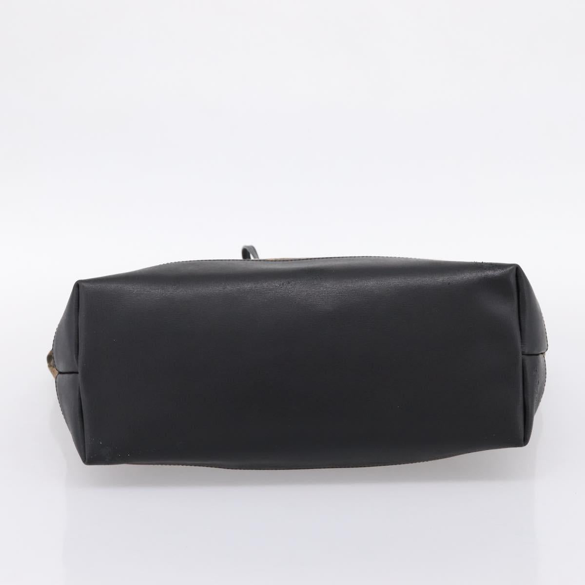 FENDI Zucca Canvas Tote Bag Black Brown Auth 204873
