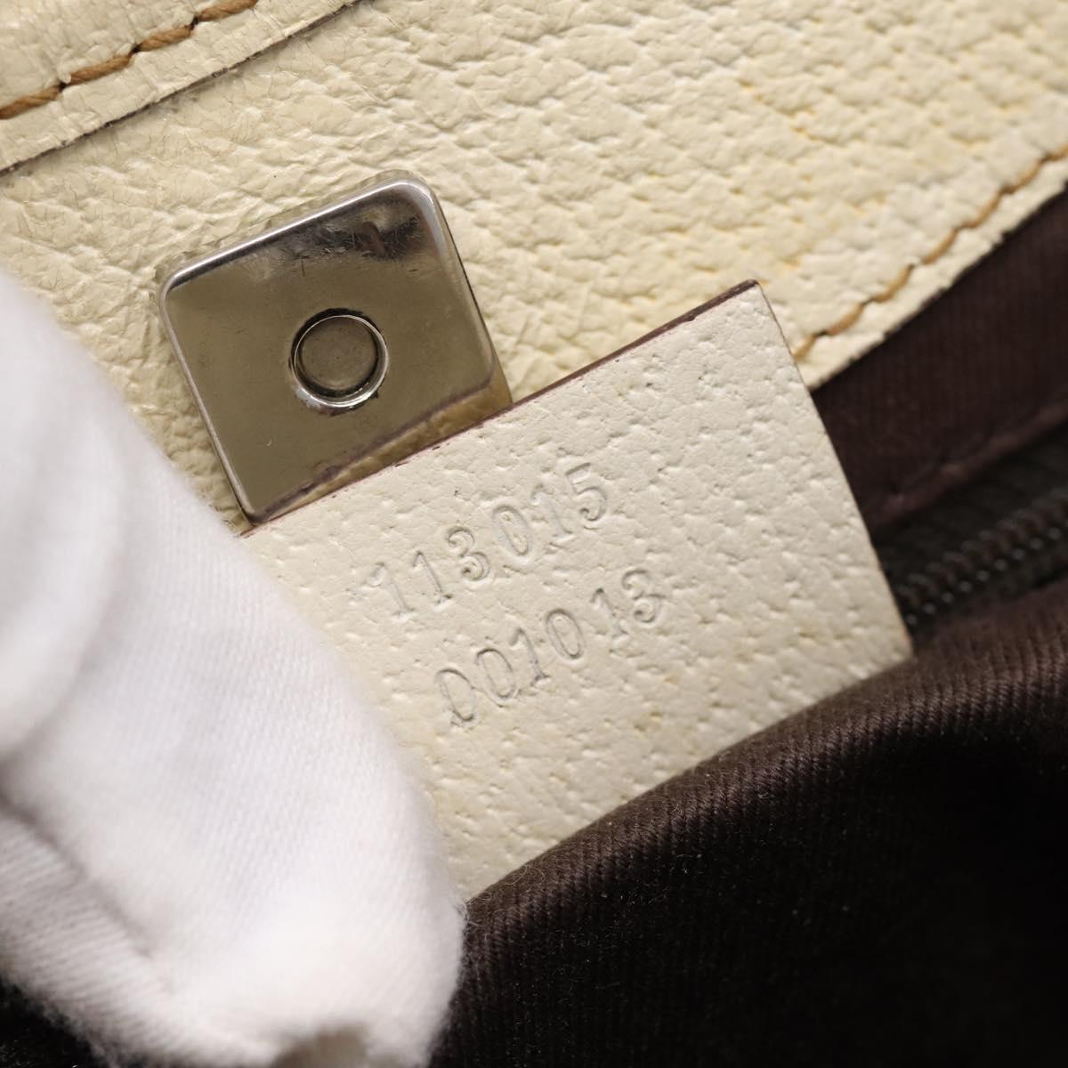 GUCCI GG Canvas Hand Bag Beige Silver 113015 Auth 204887A