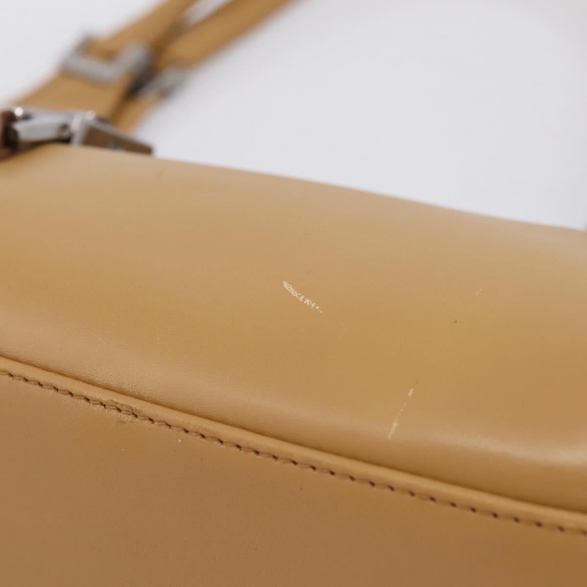 GUCCI Jackie Hand Bag Leather Beige Silver 002 1067 Auth 204890A