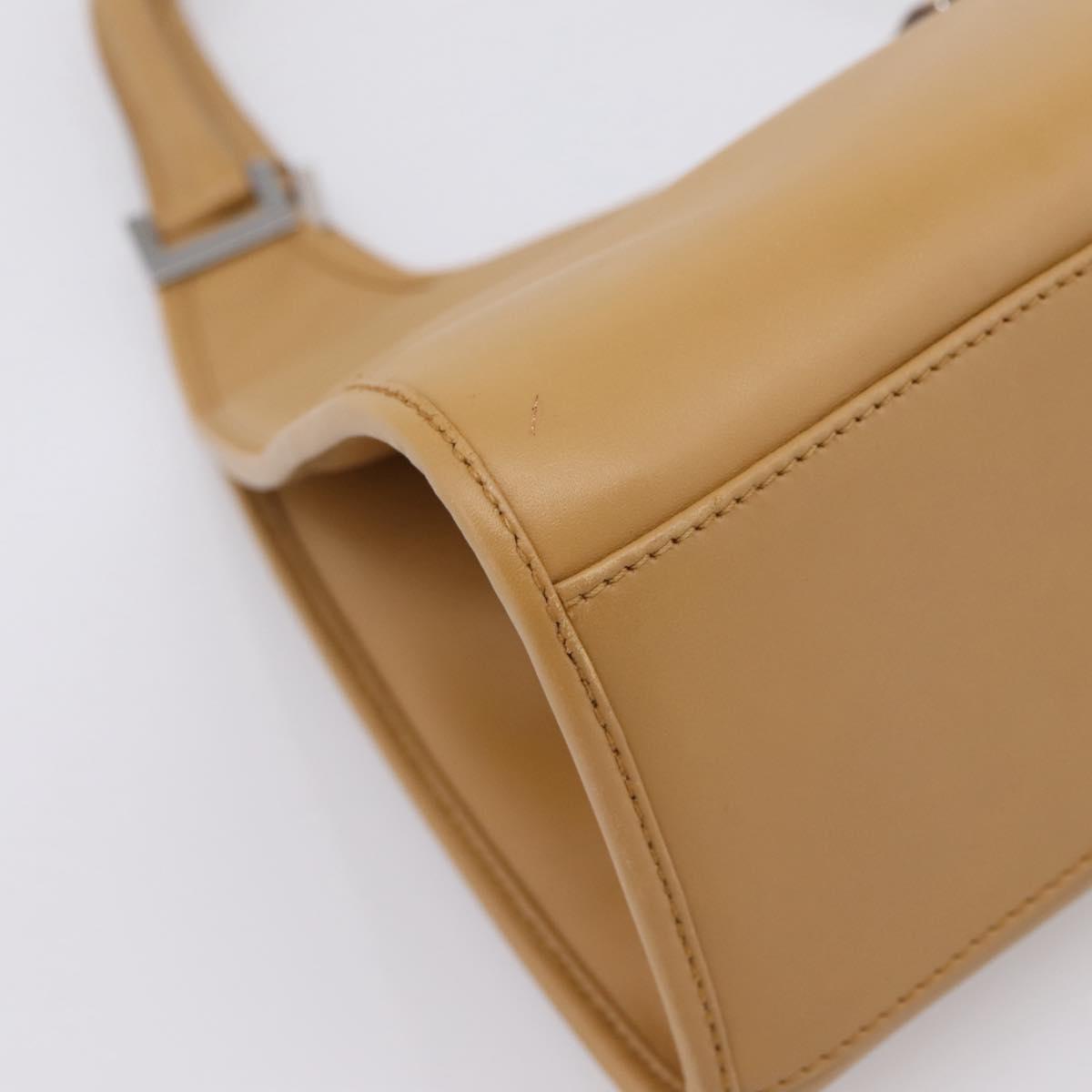 GUCCI Jackie Hand Bag Leather Beige Silver 002 1067 Auth 204890A