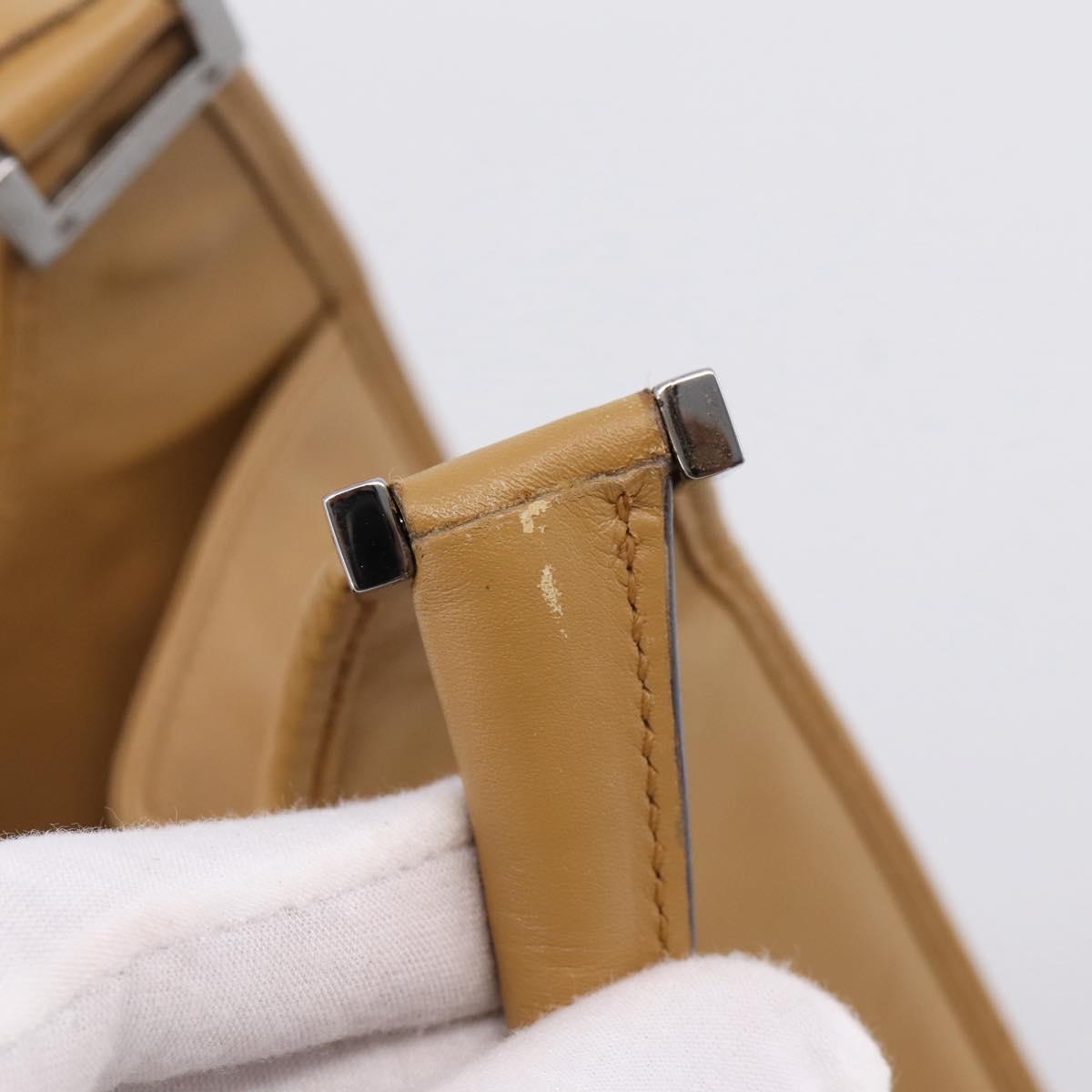GUCCI Jackie Hand Bag Leather Beige Silver 002 1067 Auth 204890A