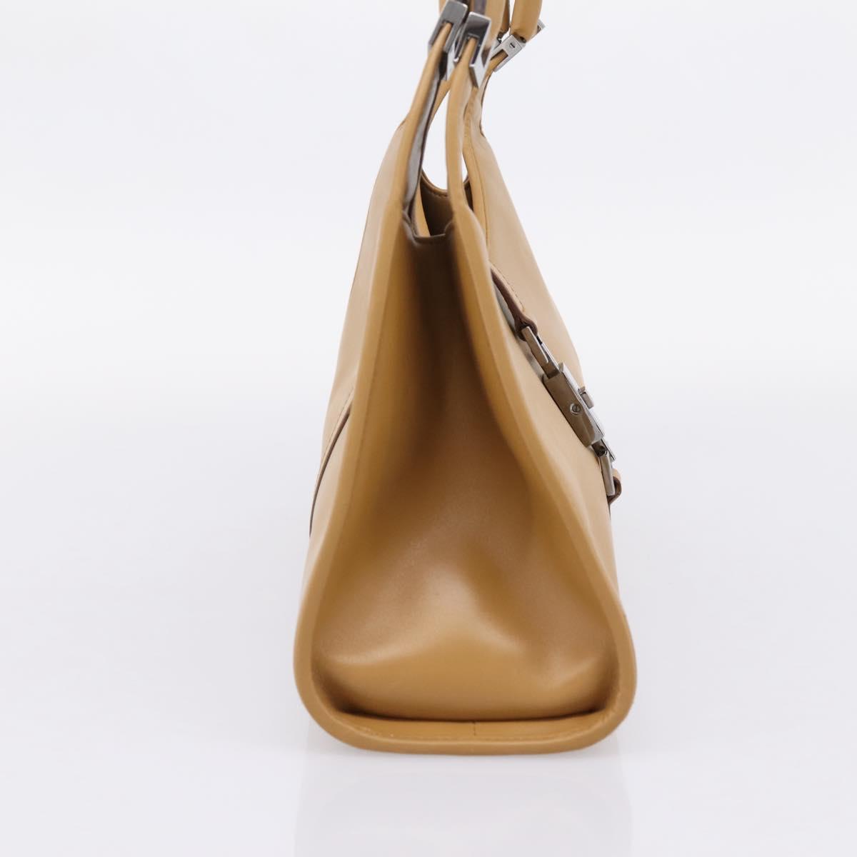 GUCCI Jackie Hand Bag Leather Beige Silver 002 1067 Auth 204890A