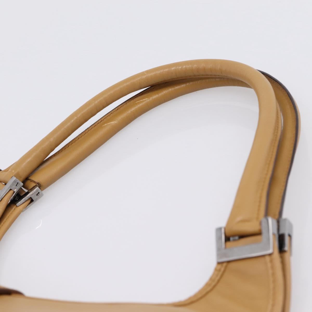 GUCCI Jackie Hand Bag Leather Beige Silver 002 1067 Auth 204890A