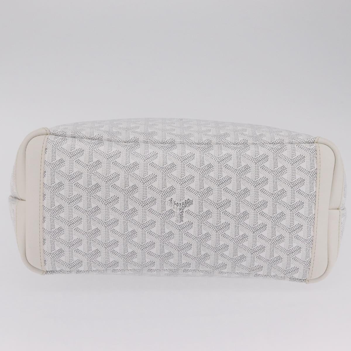 GOYARD Herringbone Artois PM Tote Bag PVC Leather White Auth 204894SM