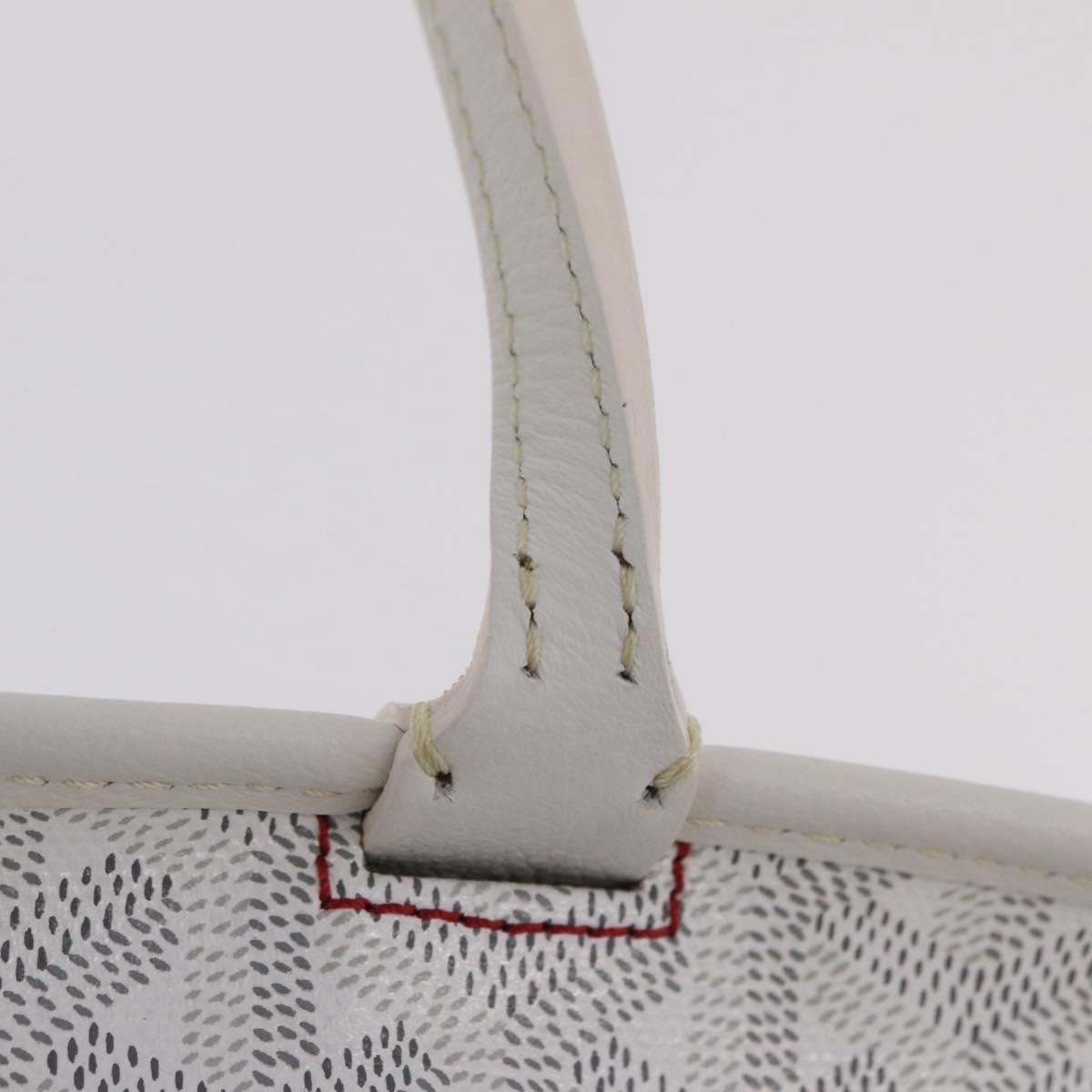 GOYARD Herringbone Artois PM Tote Bag PVC Leather White Auth 204894SM