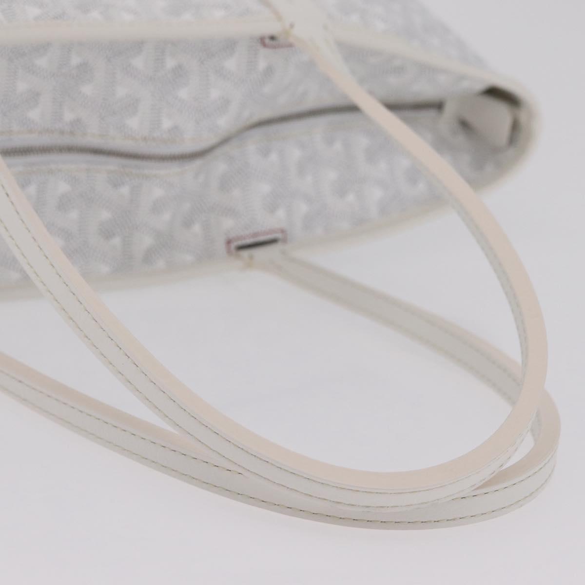 GOYARD Herringbone Artois PM Tote Bag PVC Leather White Auth 204894SM