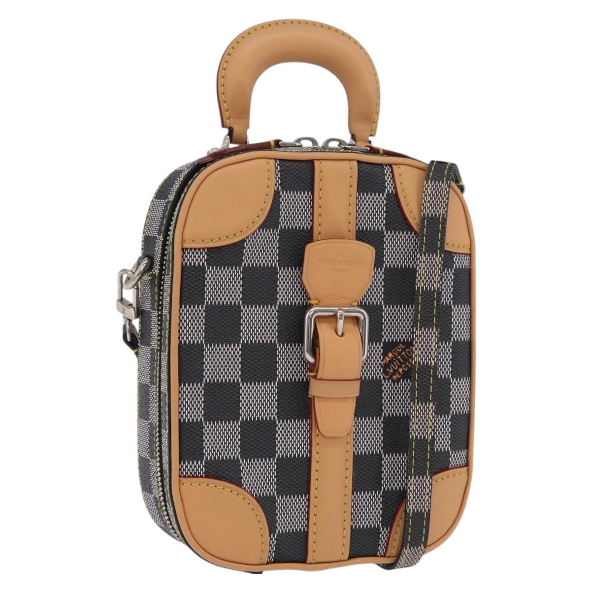 LOUIS VUITTON Damier Versette Vertical Bag White Black N60273 LV Auth 204899SAM