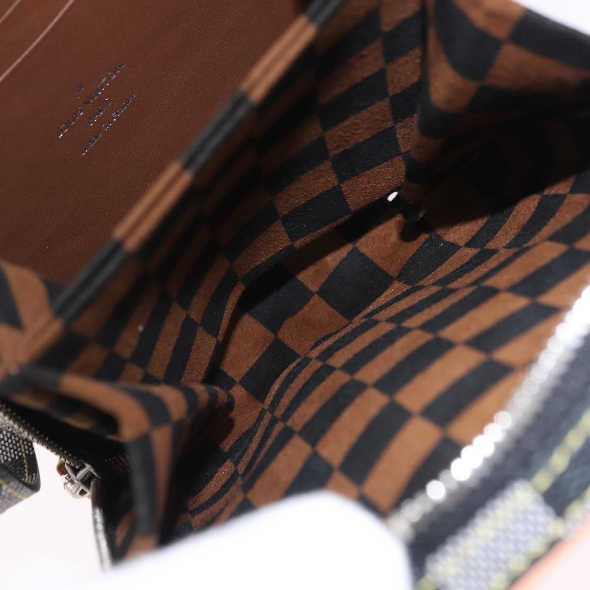 LOUIS VUITTON Damier Versette Vertical Bag White Black N60273 LV Auth 204899SAM