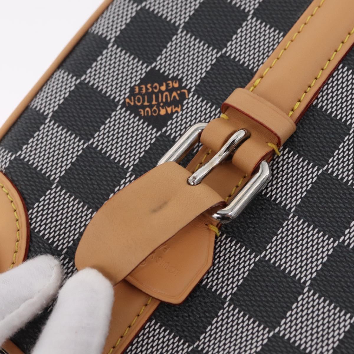 LOUIS VUITTON Damier Versette Vertical Bag White Black N60273 LV Auth 204899SAM
