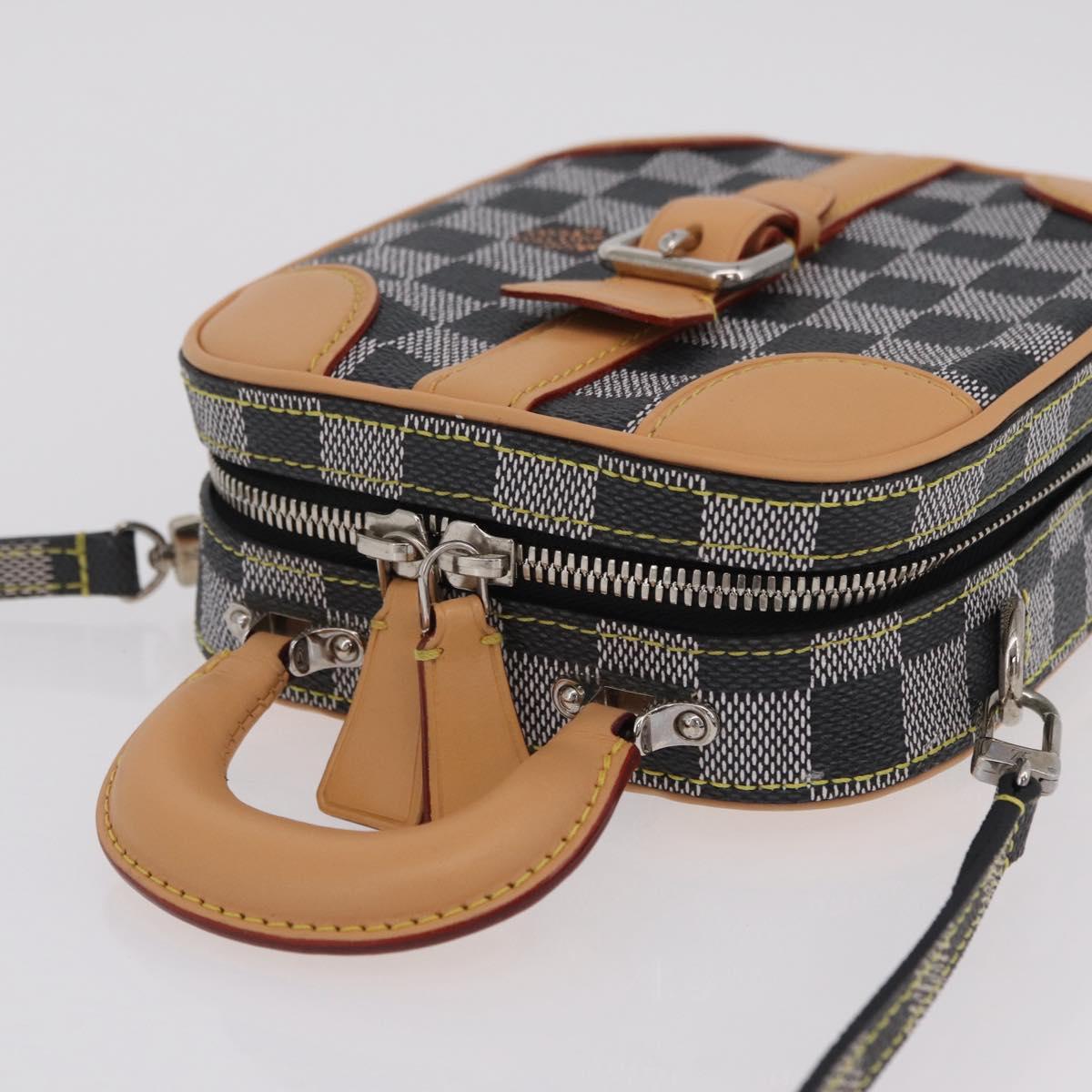 LOUIS VUITTON Damier Versette Vertical Bag White Black N60273 LV Auth 204899SAM
