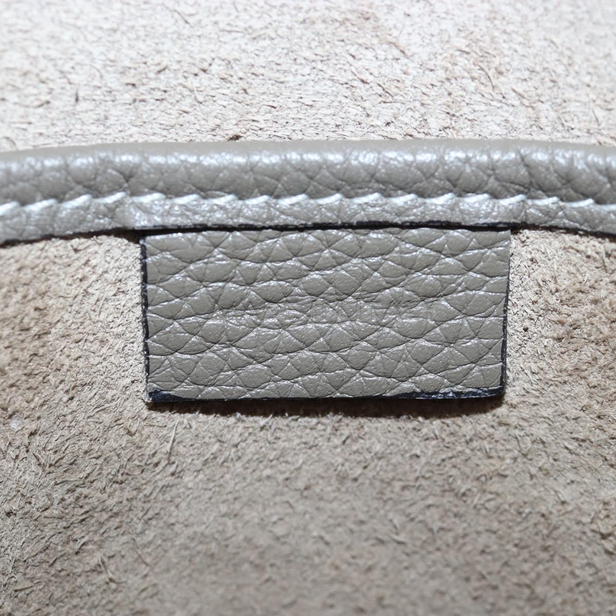CELINE Luggage Nano Hand Bag Leather 2way Gray Silver Auth 204904V