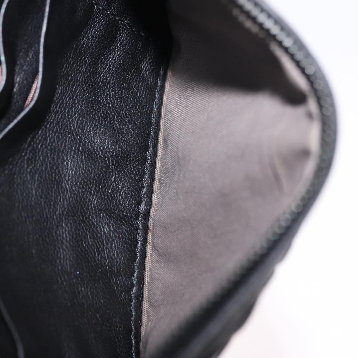 BOTTEGA VENETA INTRECCIATO Chain Shoulder Bag Leather Black Auth 204907A
