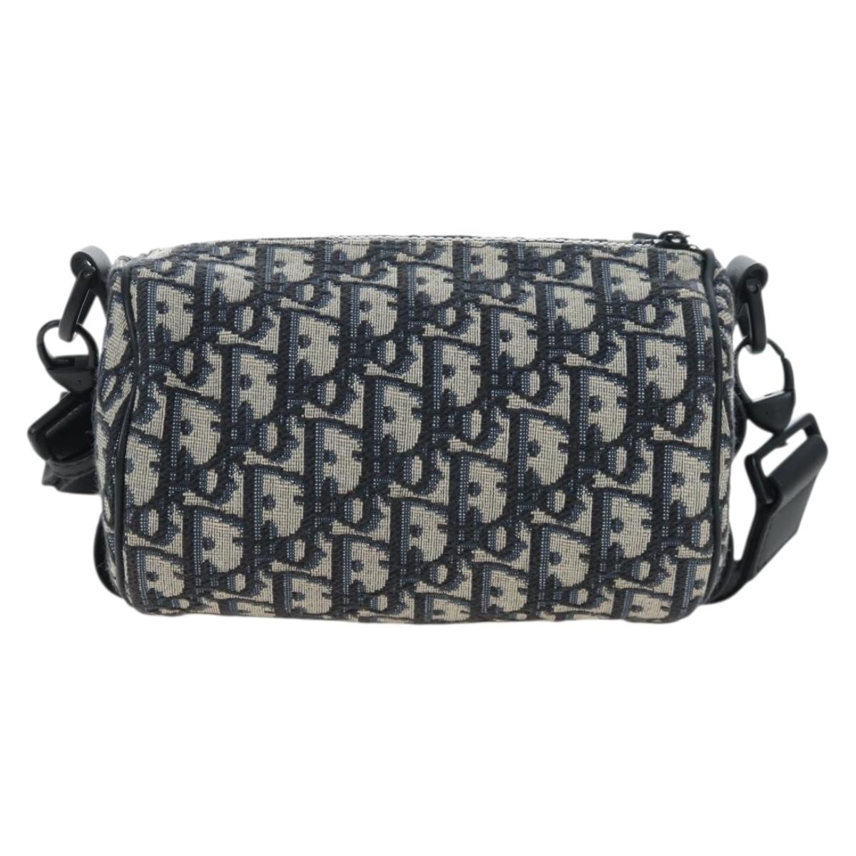 Christian Dior Trotter Canvas Shoulder Bag Navy Auth 204908SAM