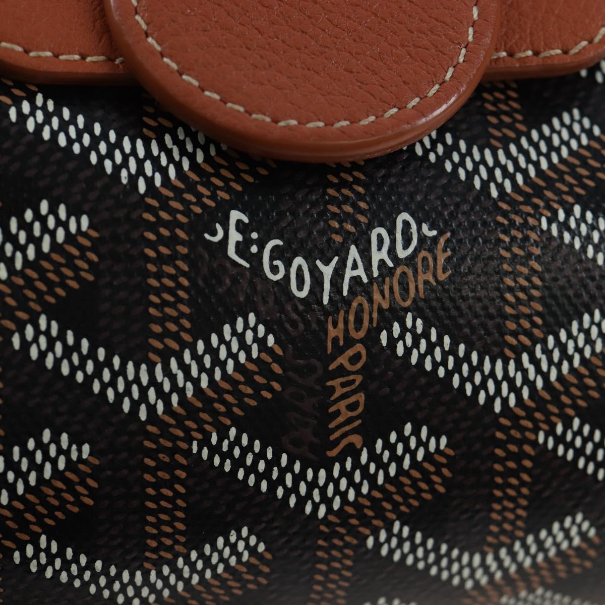 GOYARD Herringbone Saigon Mini Hand Bag PVC 2way Brown Silver Auth 204910SM