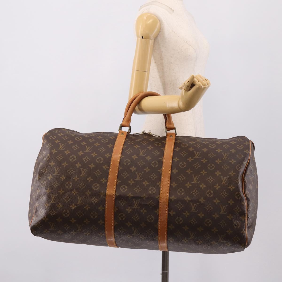LOUIS VUITTON Monogram Keepall 60 Boston Bag M41422 LV Auth 204915