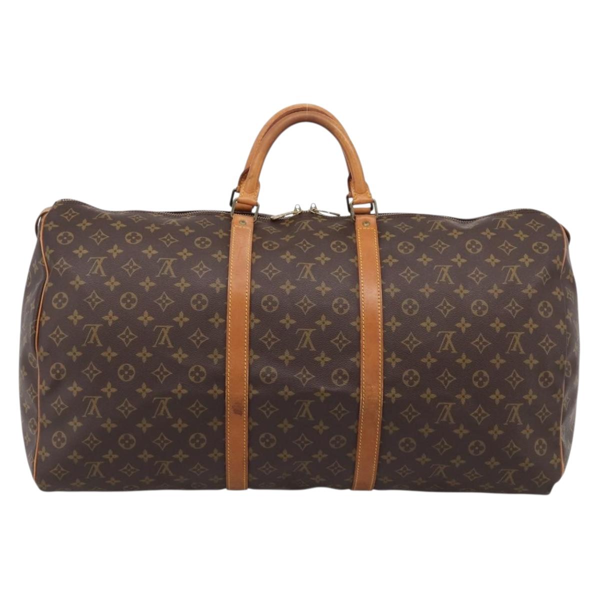LOUIS VUITTON Monogram Keepall 60 Boston Bag M41422 LV Auth 204915