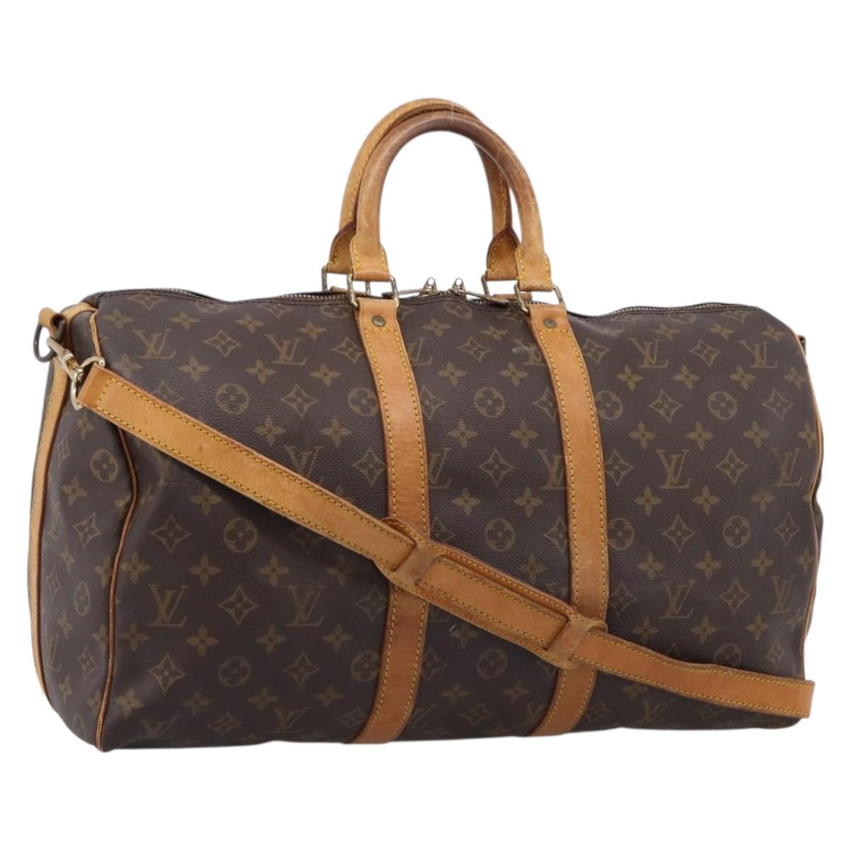 LOUIS VUITTON Monogram Keepall Bandouliere 45 Boston Bag M41418 LV Auth 204917