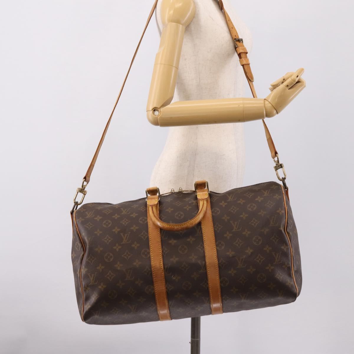 LOUIS VUITTON Monogram Keepall Bandouliere 45 Boston Bag M41418 LV Auth 204917