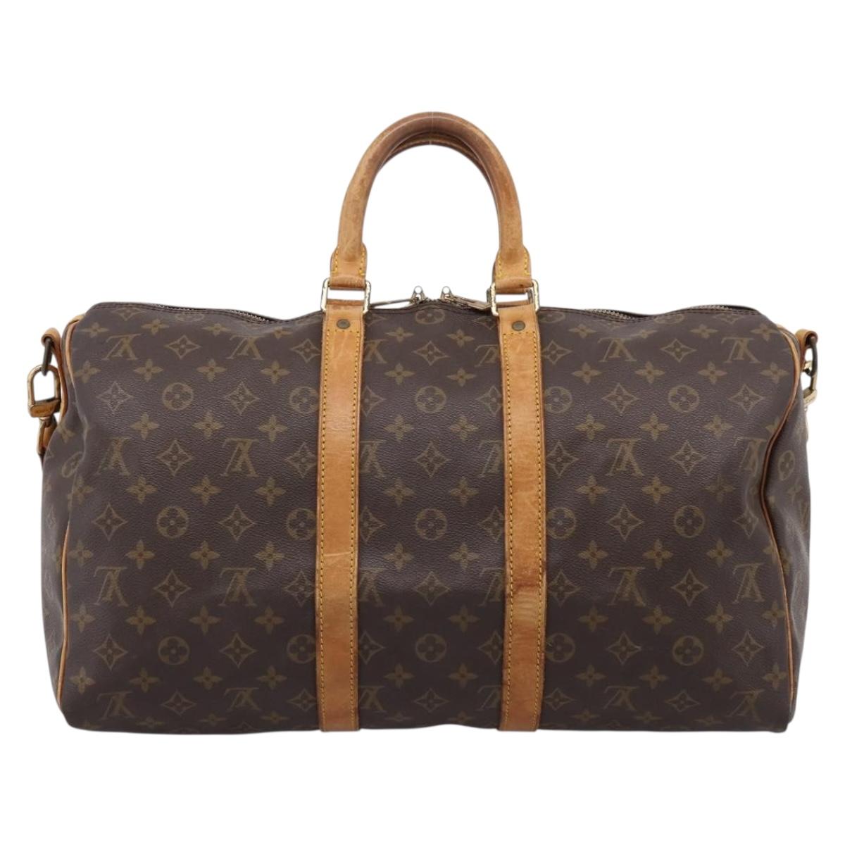 LOUIS VUITTON Monogram Keepall Bandouliere 45 Boston Bag M41418 LV Auth 204917