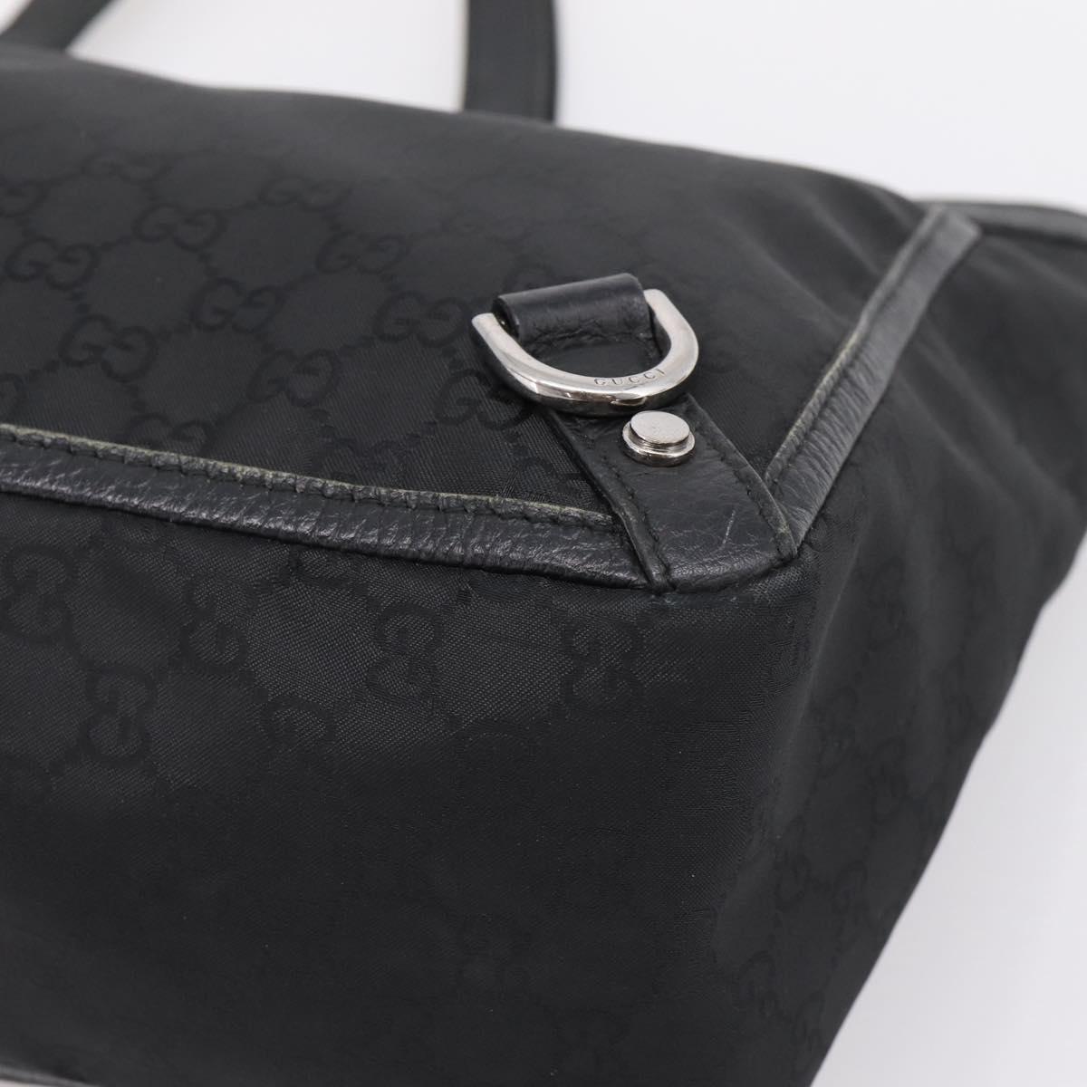 GUCCI GG Canvas Abbey Tote Bag Black Silver 293580 Auth 204921