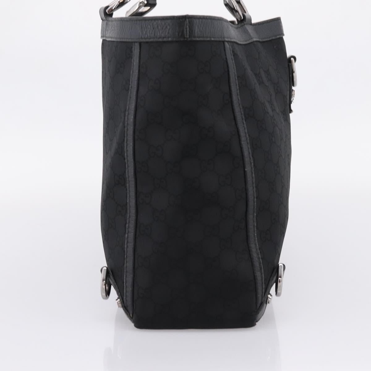 GUCCI GG Canvas Abbey Tote Bag Black Silver 293580 Auth 204921