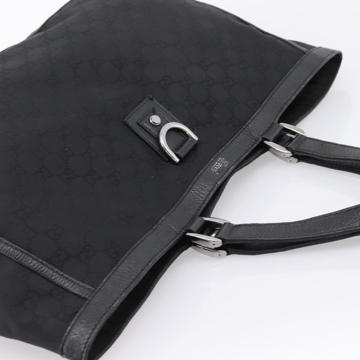 GUCCI GG Canvas Abbey Tote Bag Black Silver 293580 Auth 204921