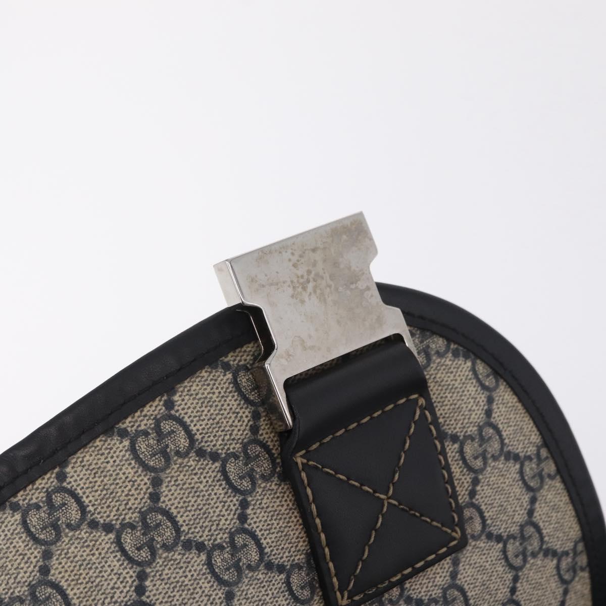 GUCCI GG Supreme Shoulder Bag PVC Navy Silver 201732 Auth 204923A
