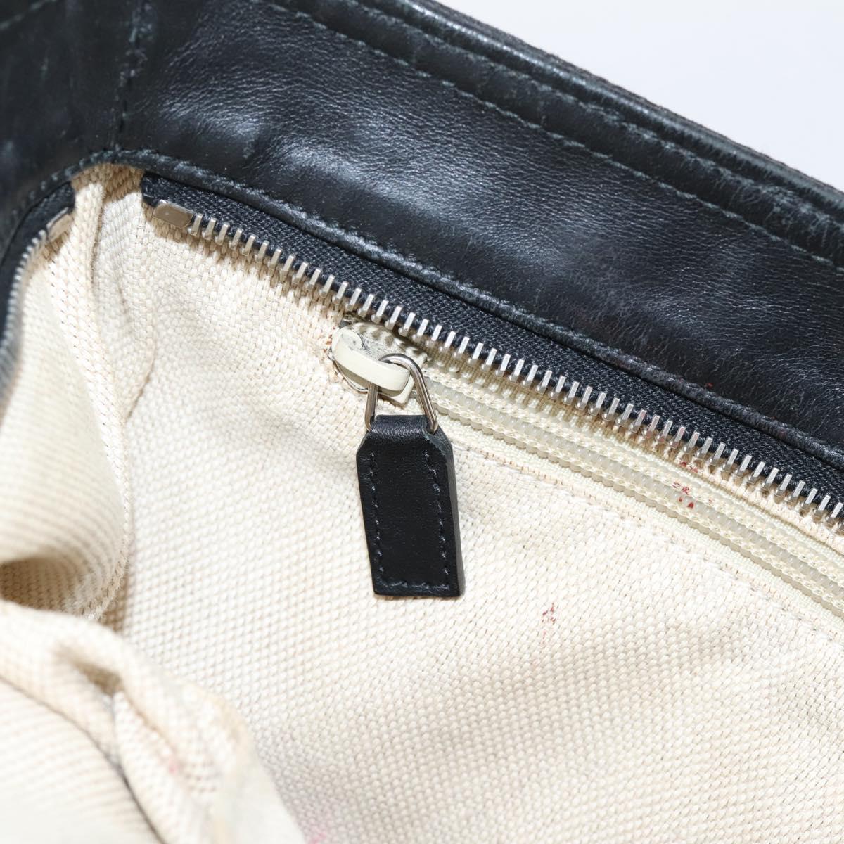 GUCCI GG Canvas Web Sherry Line Tote Bag Black Silver 308928 Auth 204924