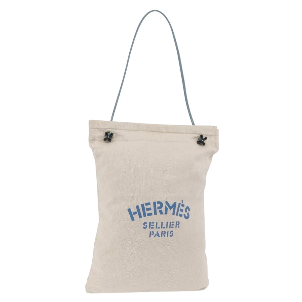 HERMES Sac Aline Shoulder Bag Canvas Beige Auth 204926A