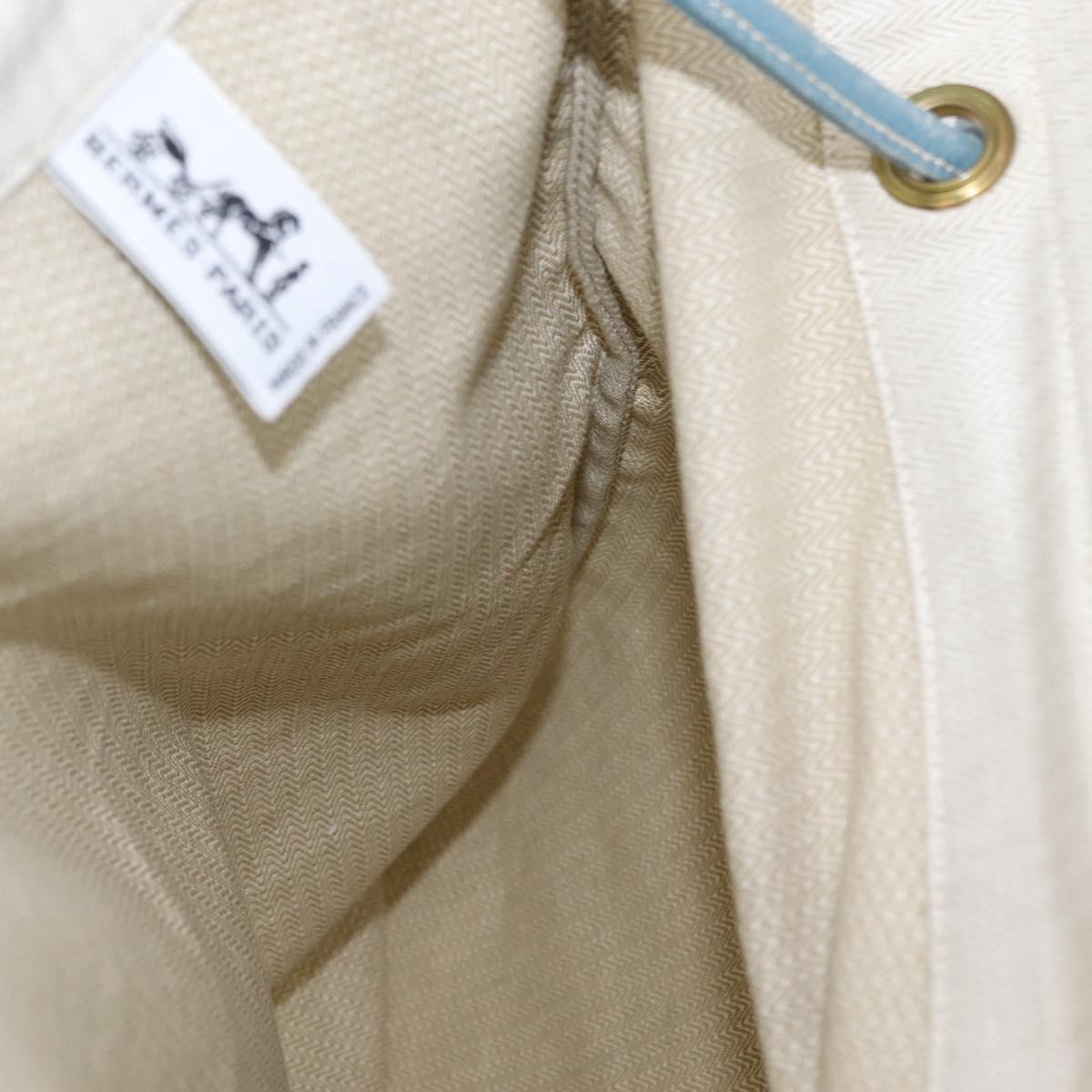 HERMES Sac Aline Shoulder Bag Canvas Beige Auth 204926A