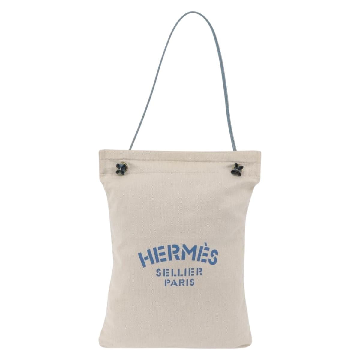HERMES Sac Aline Shoulder Bag Canvas Beige Auth 204926A