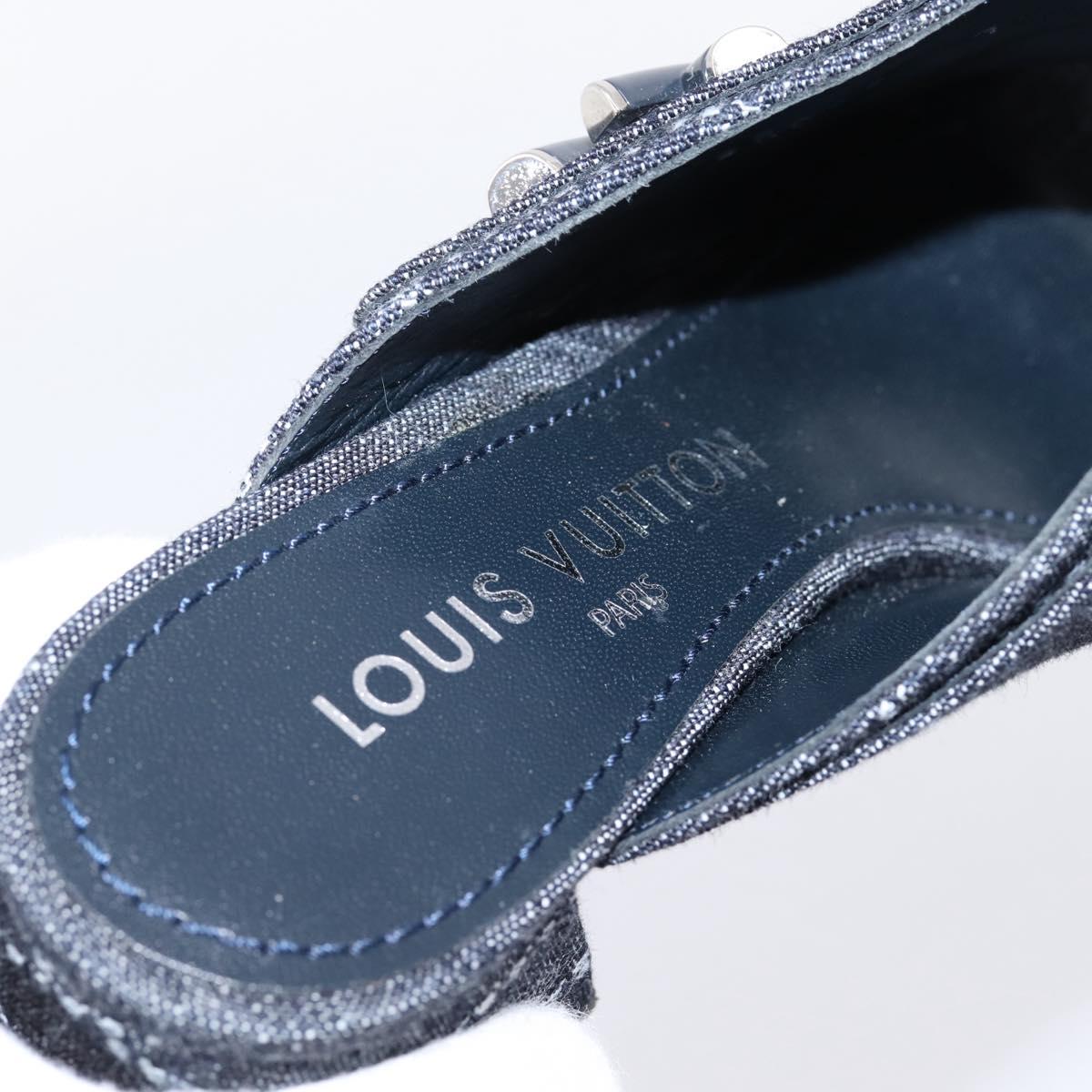 LOUIS VUITTON Sandals Denim 36 Blue LV Auth 204934M