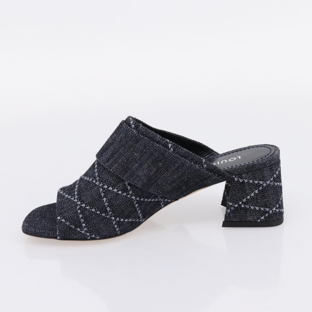 LOUIS VUITTON Sandals Denim 36 Blue LV Auth 204934M