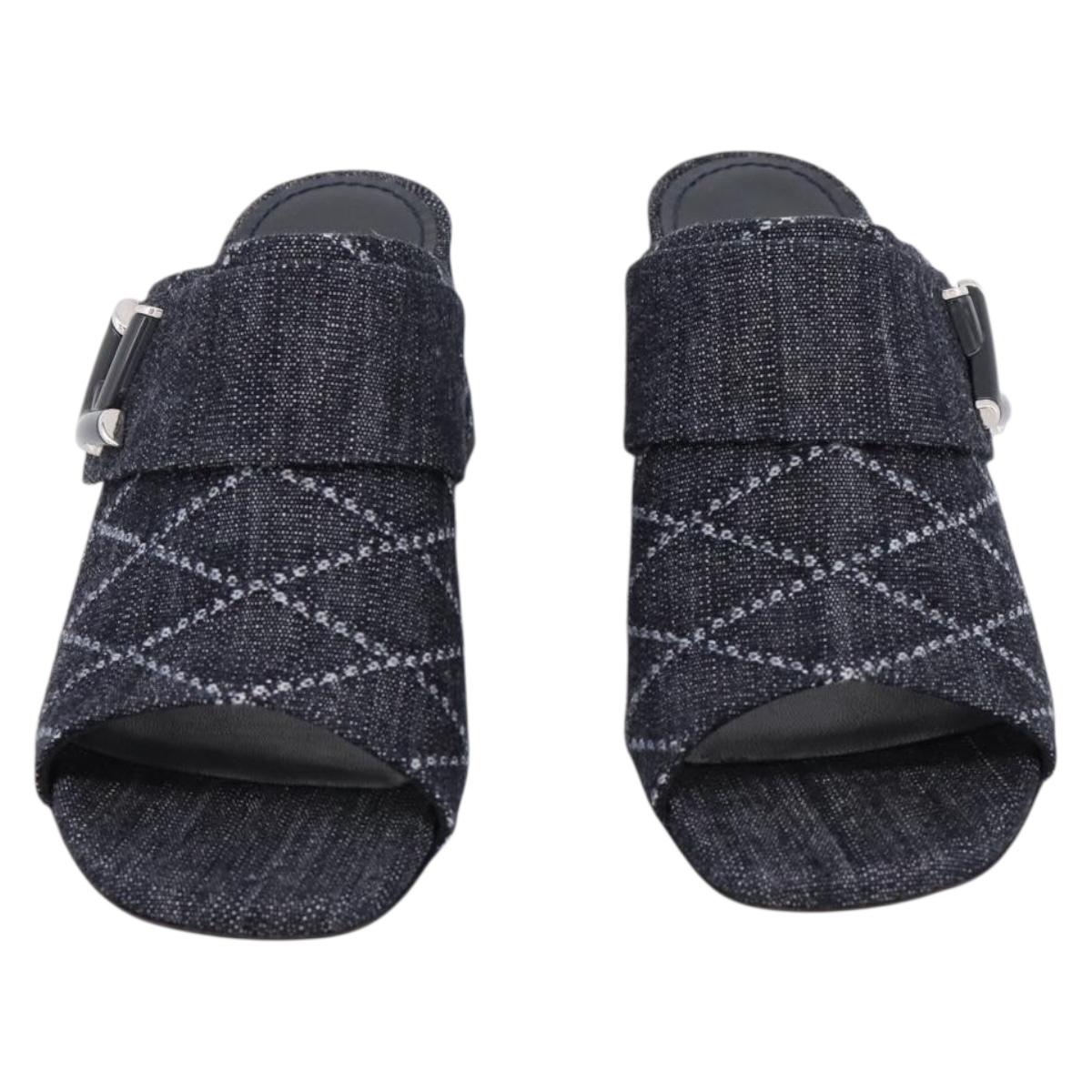 LOUIS VUITTON Sandals Denim 36 Blue LV Auth 204934M