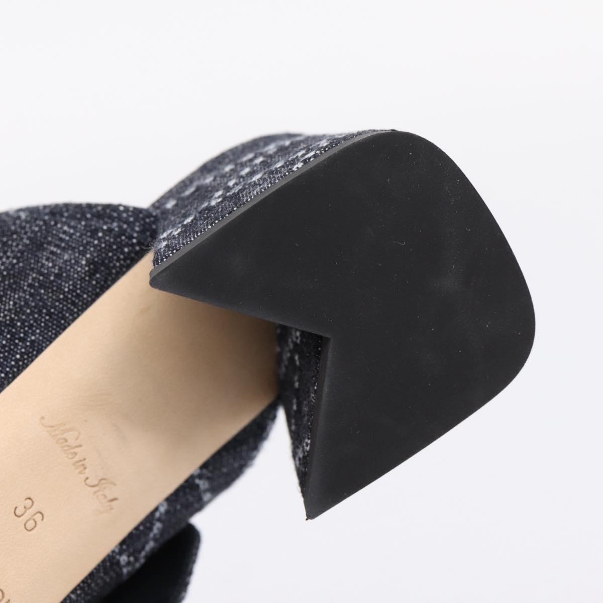 LOUIS VUITTON Sandals Denim 36 Blue LV Auth 204934M